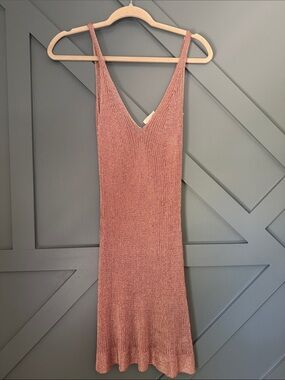 Free People Rose Beaded V-Neck Mini Dress